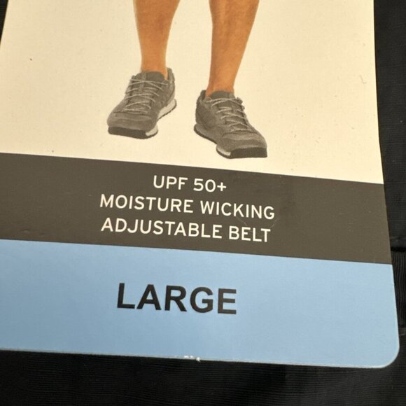 Eddie Bauer Men's L Ripstop Tech Short Black Nylon Belt NWT Inseam 7.75" UPF 50+ - Picture 10 of 16